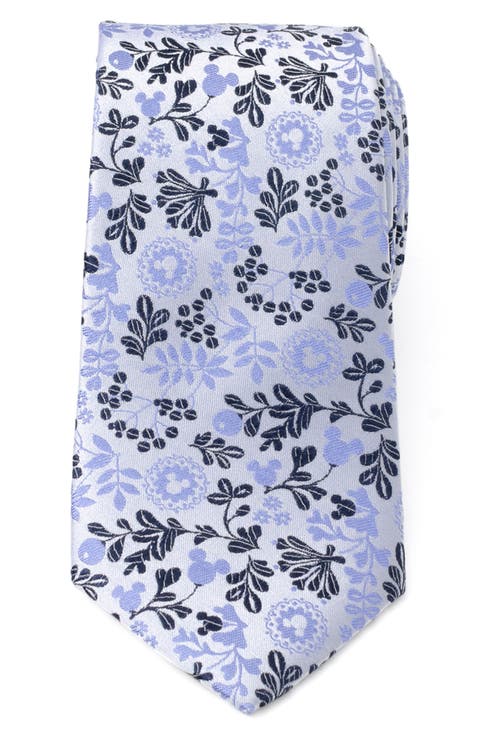 x Disney Mickey Floral Silk Tie