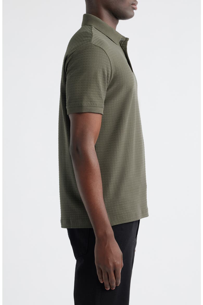 Geo Texture Cotton Polo, Alternate, color, GREEN