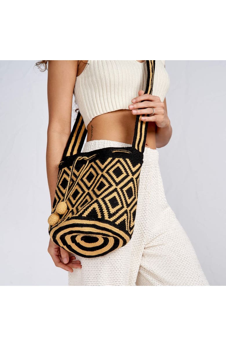 One Thread Collective Luja Bag, Alternate, color, Black + Gold