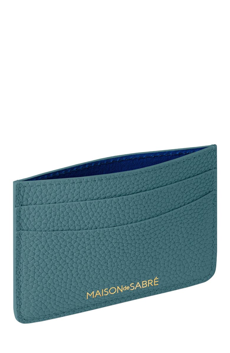 MAISON de SABRÉ Leather Card Holder, Alternate, color, Bondi Blue