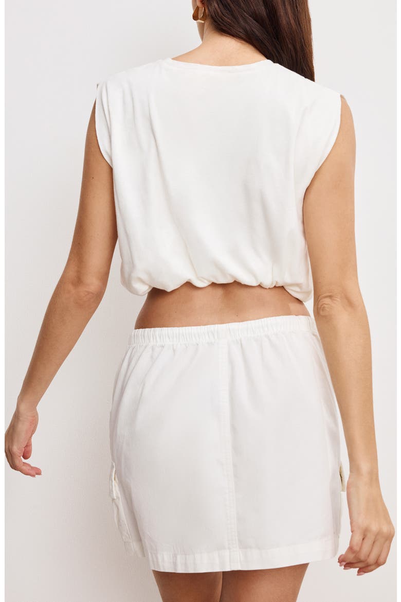 Gathered Hem Muscle Top, Alternate, color, CLOUD WHITE001