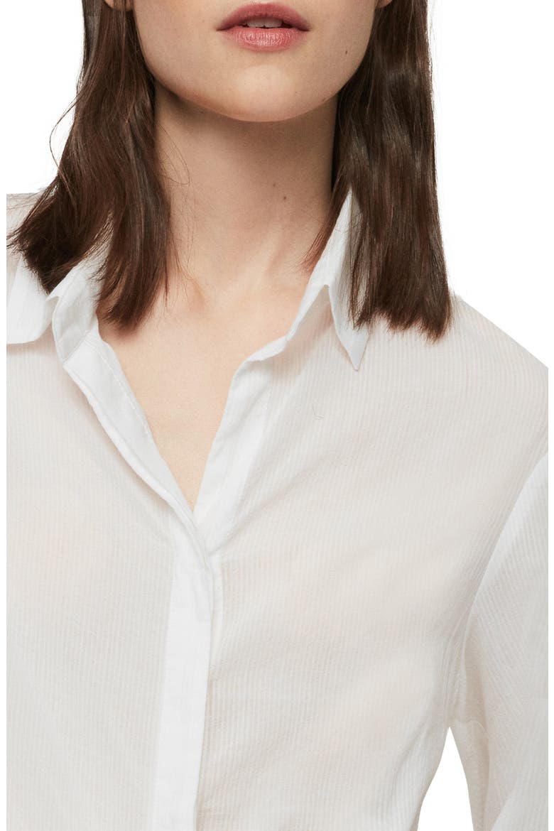 Sirena Front Tie Shirt, Alternate, color, CHALK WHITE