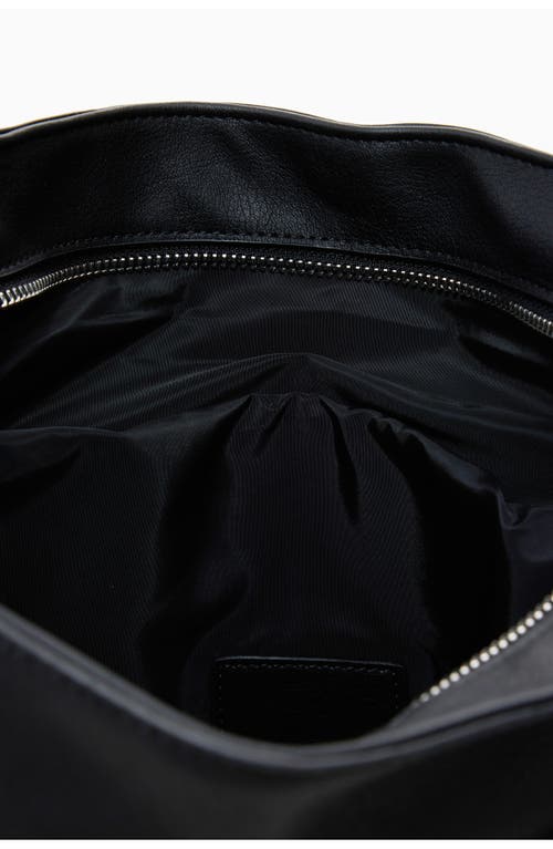 Desigual Big Faux Suede Convertible Backpack In Black