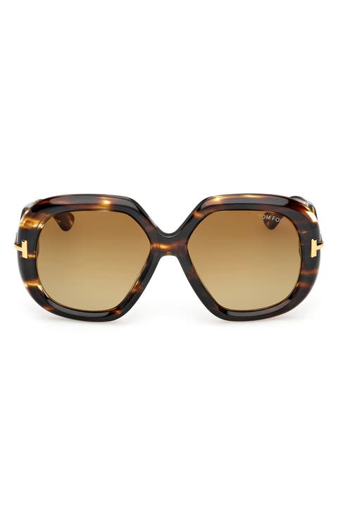 56mm Geometric Sunglasses