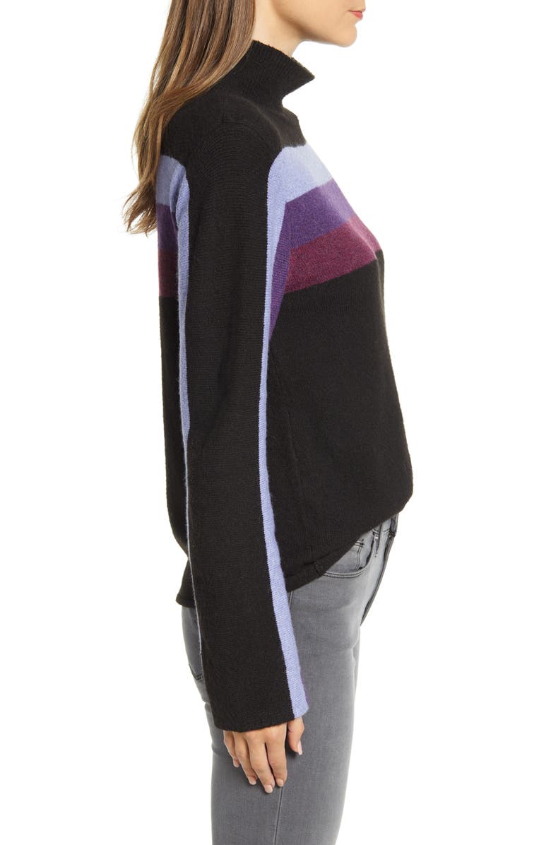 Wit & Wisdom Stripe Detail Mock Neck Sweater, Alternate, color,