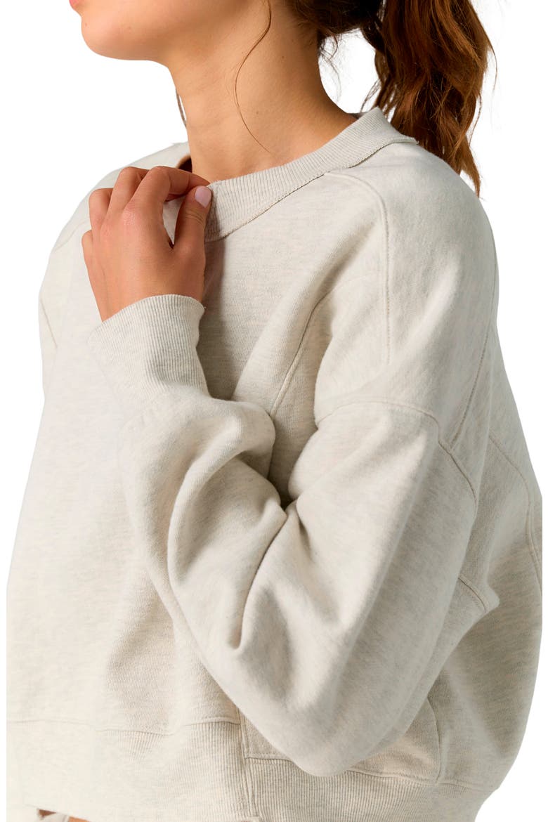Intercept Crop Sweatshirt, Alternate, color, WHITE HEATHER GREY