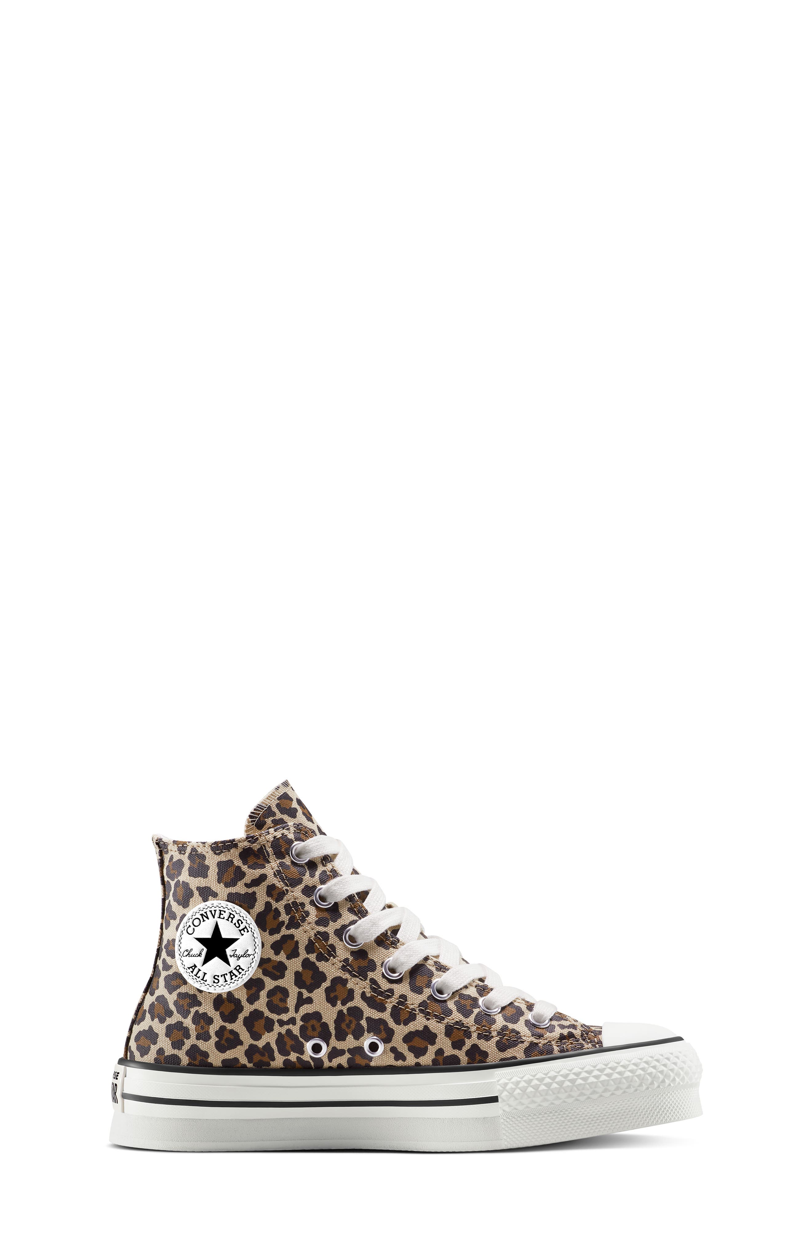 Converse Kids' Chuck Taylor<sup>®</sup> All Star<sup>®</sup> EVA Lift High Top Sneaker, Alternate, color, Leopard/ Black/ Vintage White