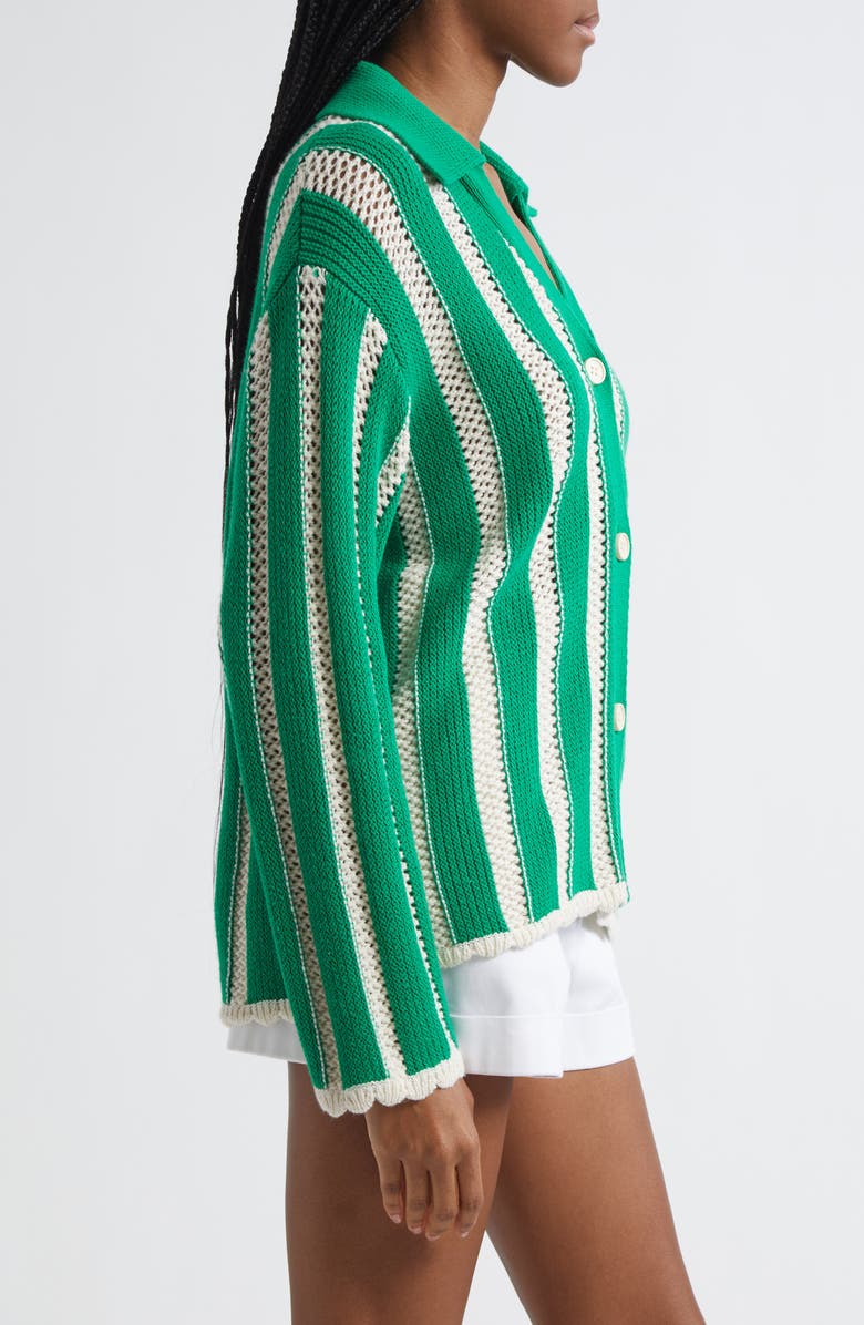Stine Goya Stripe Knit Cardigan, Alternate, color, Green Stripes