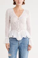 Free People Elias Smocked Long Sleeve Button-Up Top