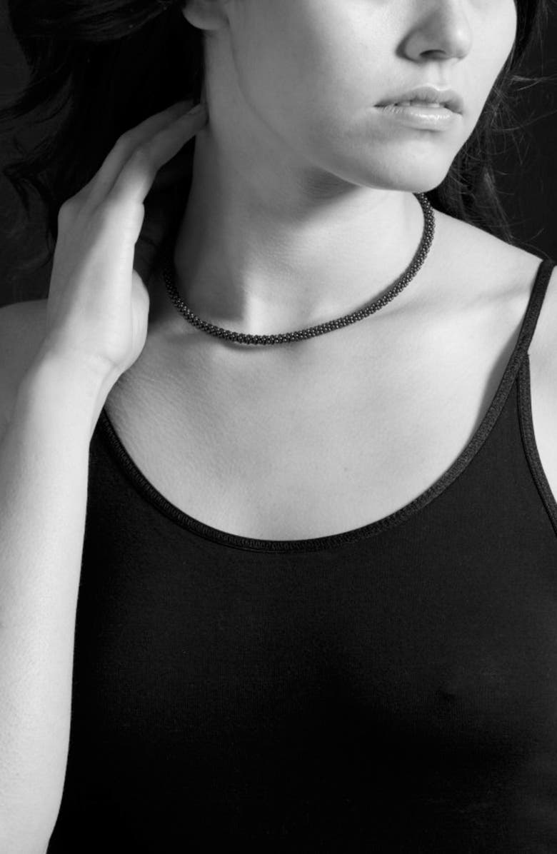 LAGOS 'Black Caviar' 5mm Beaded Necklace, Alternate, color,