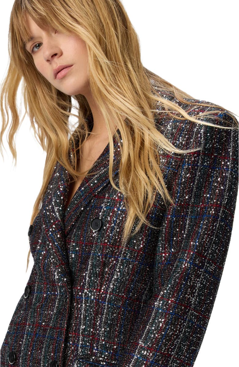Missoni Double-breasted Blazer With Check Pattern, Alternate, color, Multicoloured