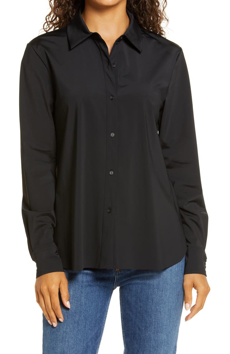 Lysse 'Lyssentials Connie Slim Fit Button-Up Shirt, Main, color, Black