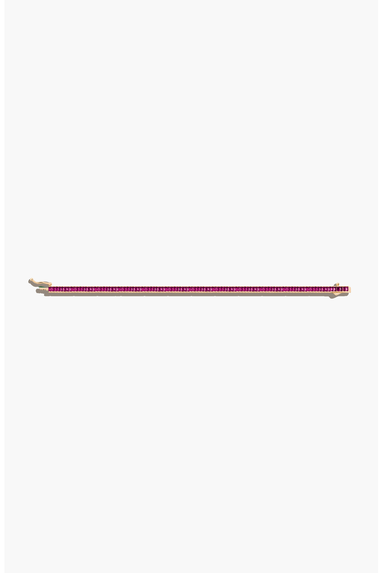 Lab Grown Red Ruby Baguette Tennis Bracelet, Alternate, color, Gold Vermeil