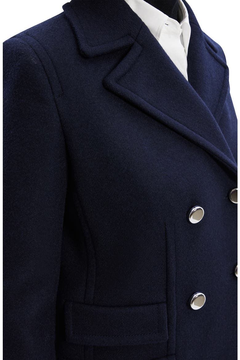 Double Breasted Wool Peacoat Blazer, Alternate, color, BALTIC
