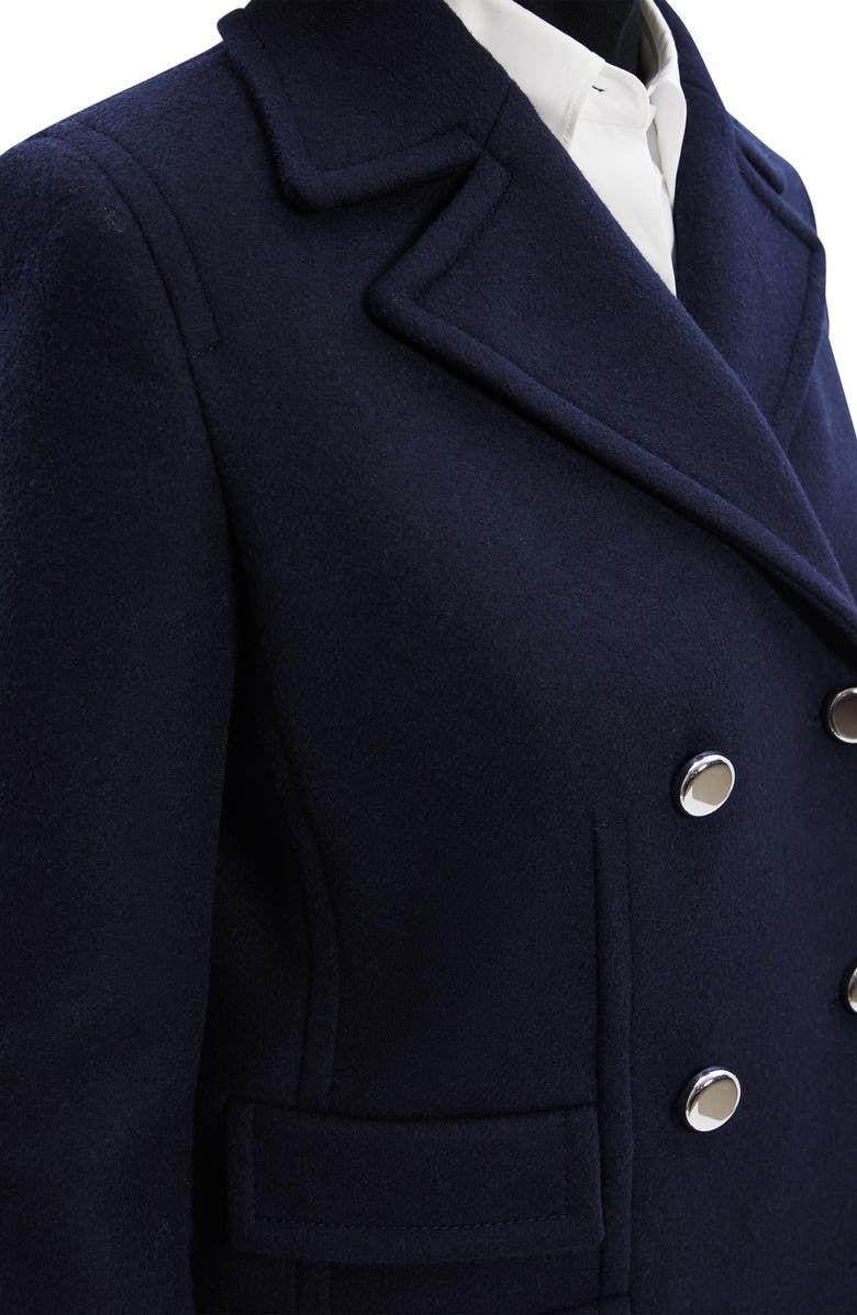 Theory Double Breasted Wool Peacoat Blazer, Alternate, color, Baltic