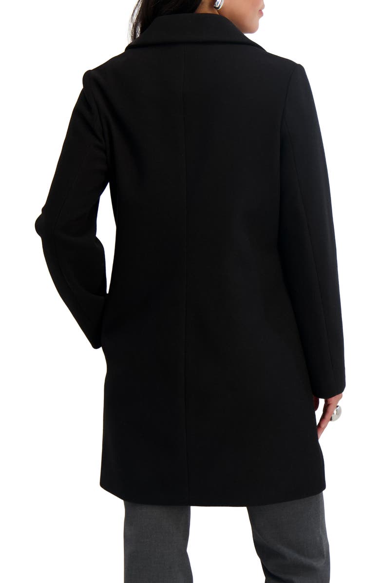 Tahari Lina Single Breasted Coat, Alternate, color, Black
