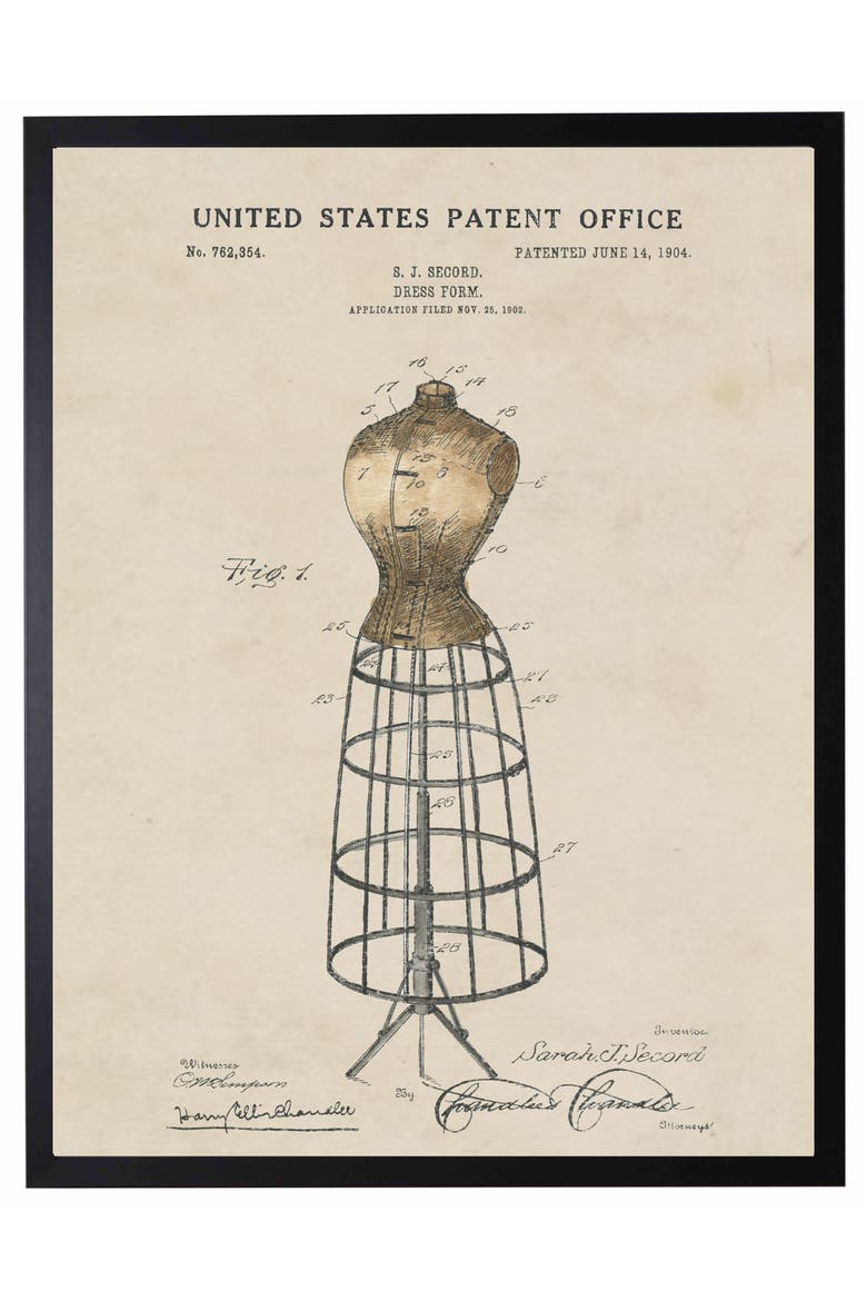 Dress Form Patent in Black Frame, Main, color, No Color