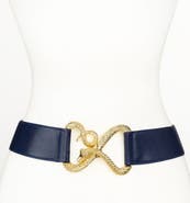 Raina Belts Snake Buckle Leather Belt