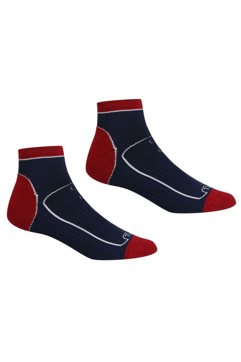 Samaris Trail Ankle Socks, Main, color, Navy and Dark Red
