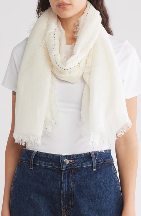 Slub Detail Fringe Scarf