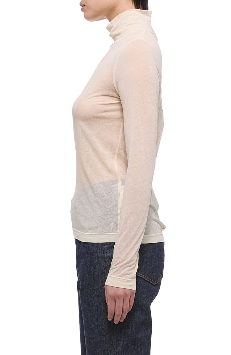 Helmut Lang Two Way Sheer Turtleneck Top, Alternate, color, Vanilla