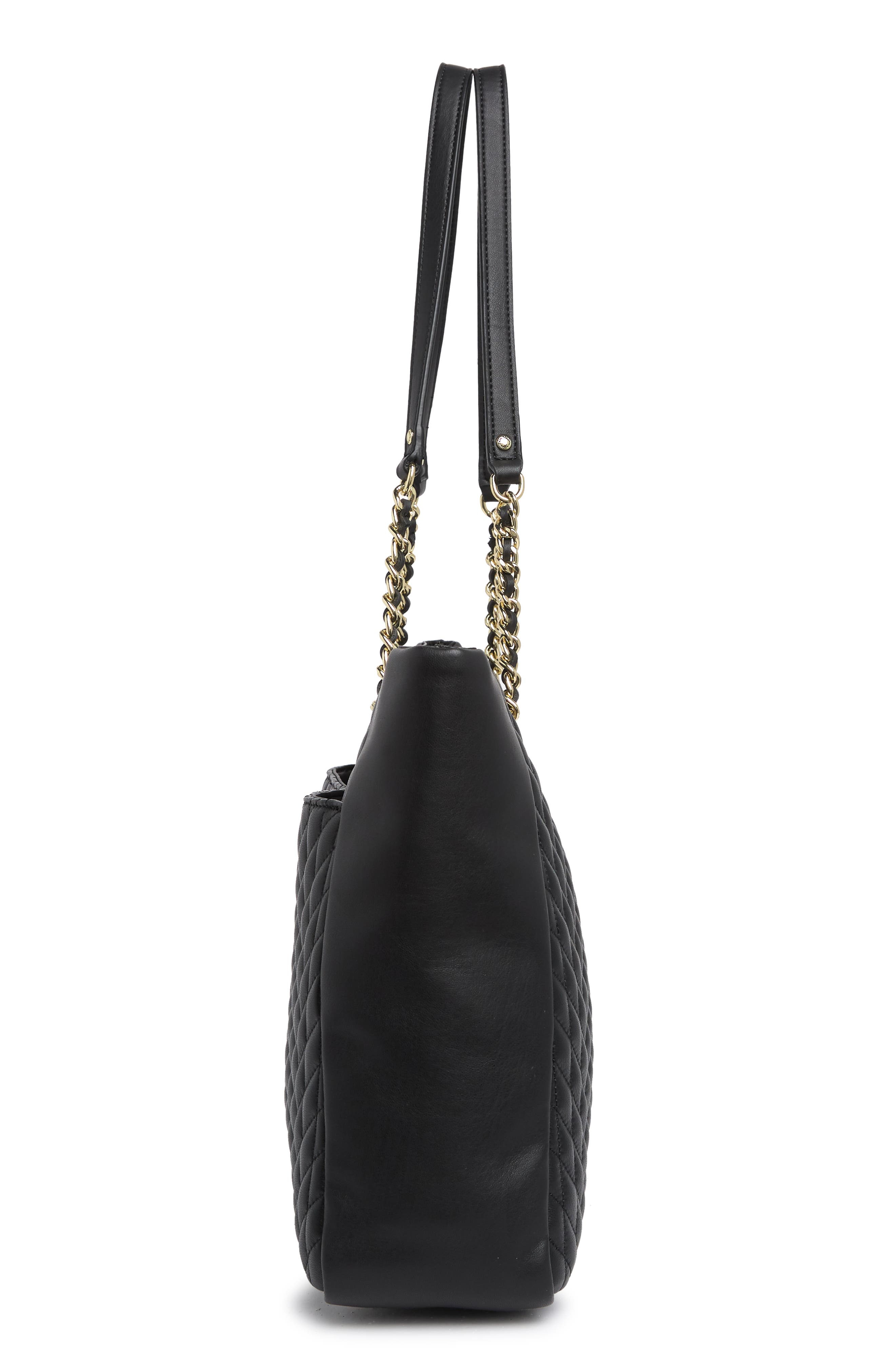 KARL LAGERFELD PARIS Agyness Quilted Leather Tote Bag, Alternate, color, 