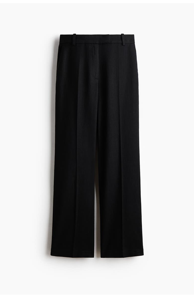 H&M Linen-blend Tailored Trousers, Main, color, Black