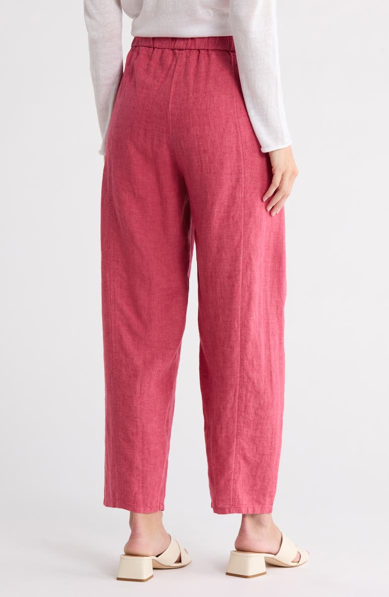 Eileen Fisher Pleated Organic Linen Lantern Ankle Pants, Alternate, color, Geranium