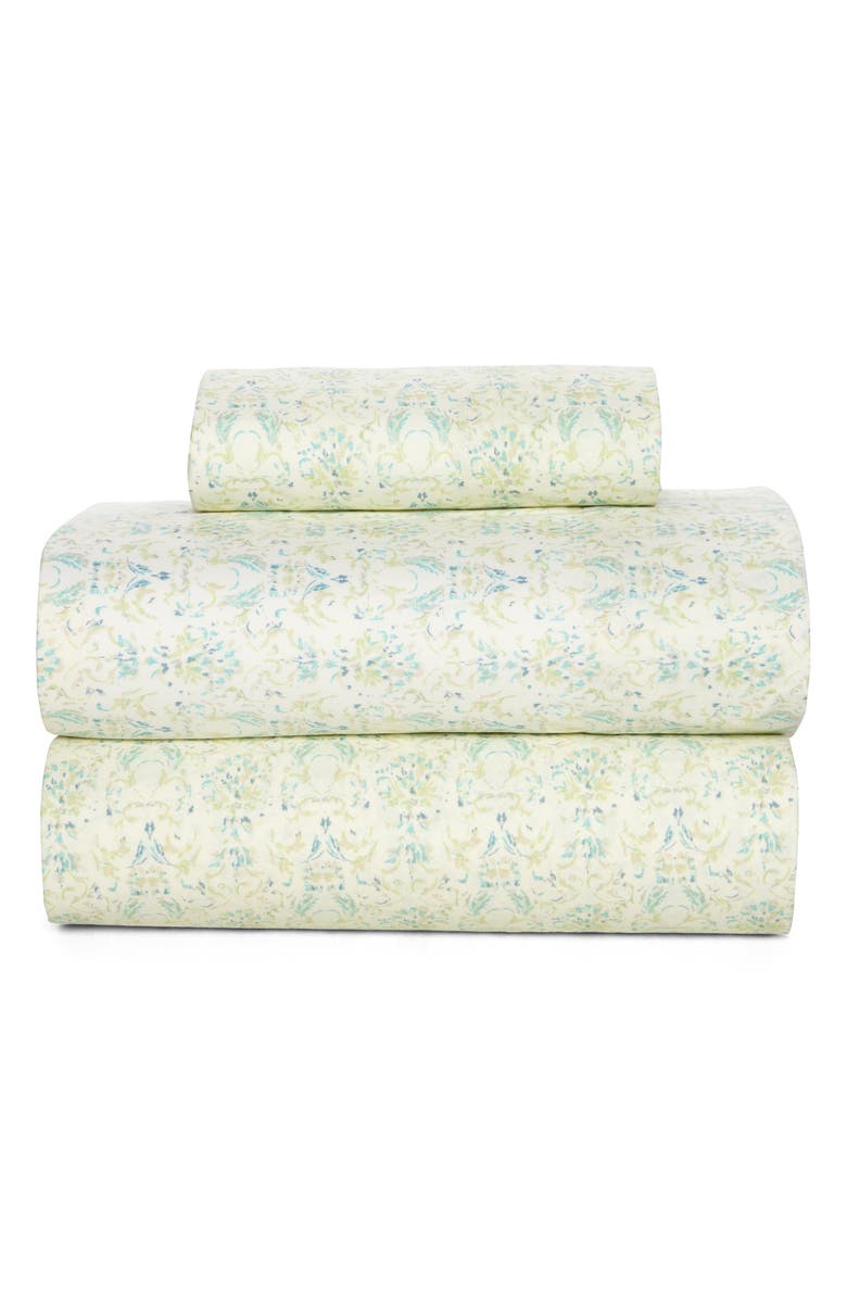 Woven & Weft Caelia Patterned Sheet Set, Main, color, Green