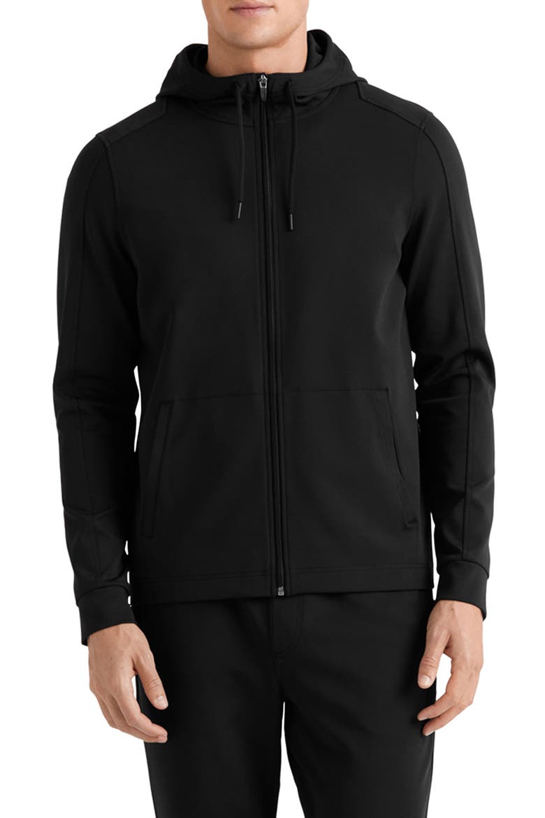 Spar Zip-Up Hoodie, Main, color, BLACK