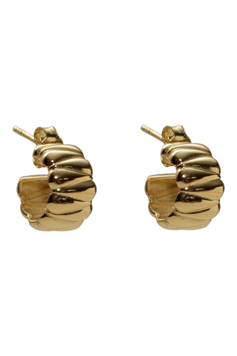 Quilted Hoop Earrings, Alternate, color, GOLD