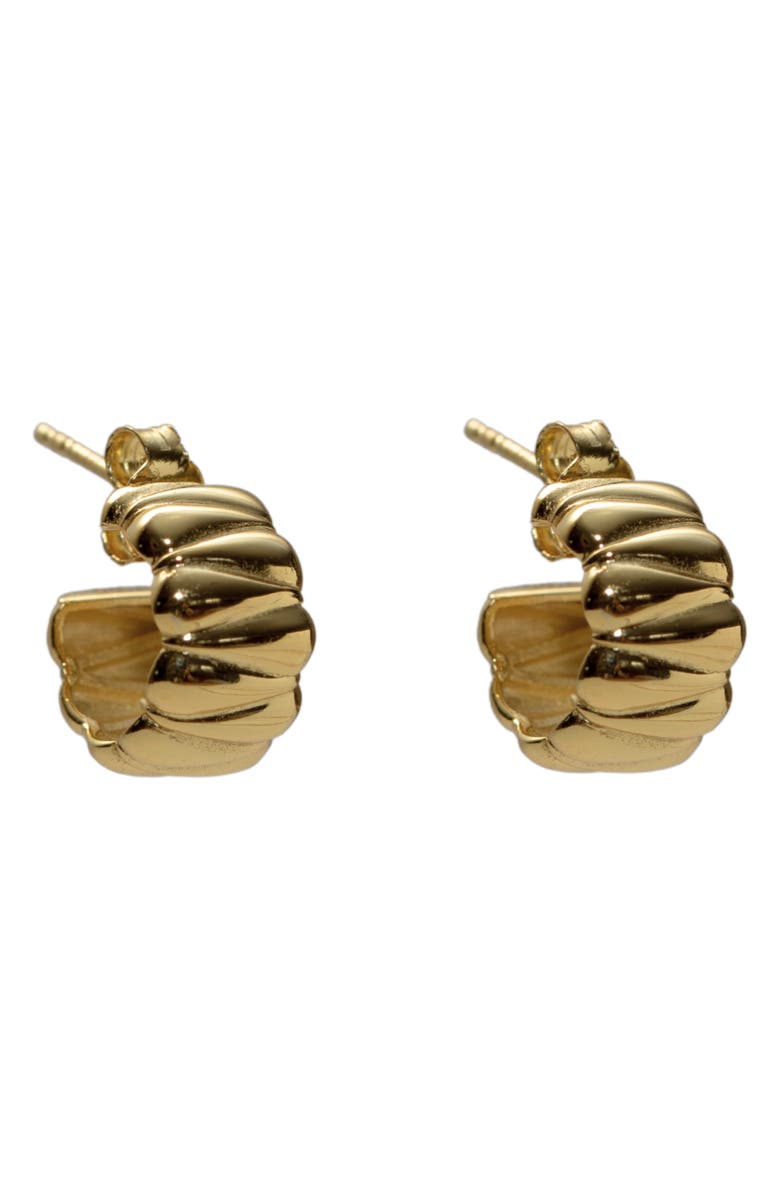 Argento Vivo Sterling Silver Quilted Hoop Earrings, Alternate, color, Gold