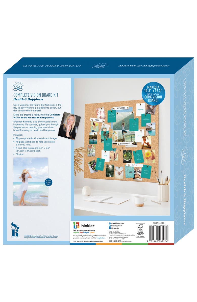 Elevate Complete Vision Board Kit, Health & Happiness, Wellness Goal Setting, Alternate, color, Multicolored