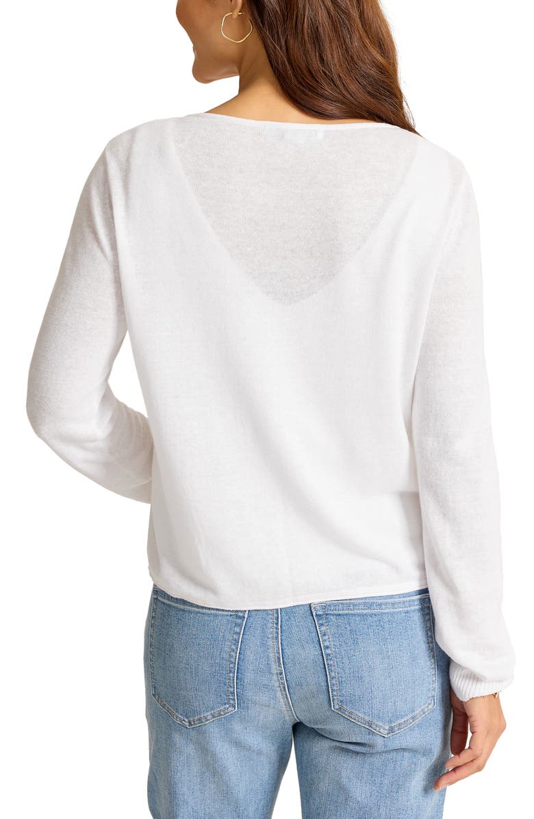 Tommy Bahama Adeline Linen Blend Jersey Cardigan, Alternate, color, White