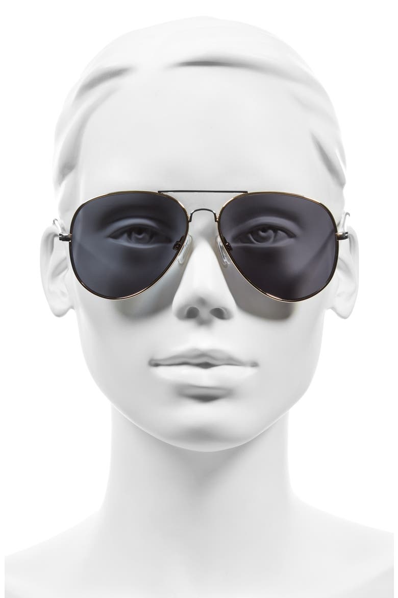Mirrored Aviator 57mm Sunglasses, Alternate, color, GOLD/ BLACK