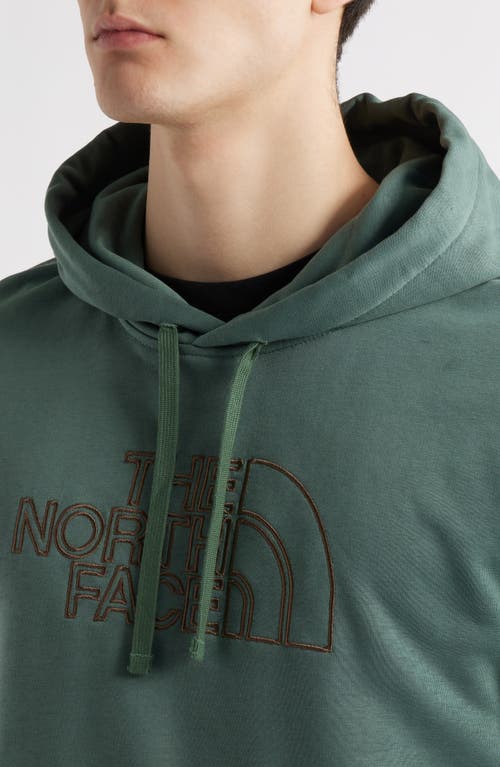The North Face Logo-embroidered Hoodie In Duck Green/latte