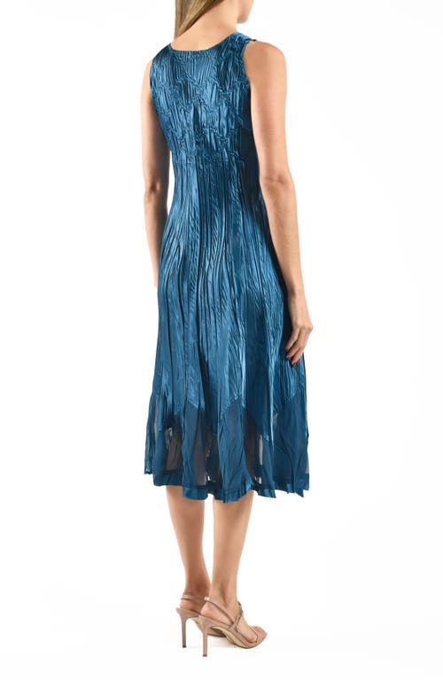 Komarov Chiffon & Charmeuse Cocktail Dress With Jacket In Blue