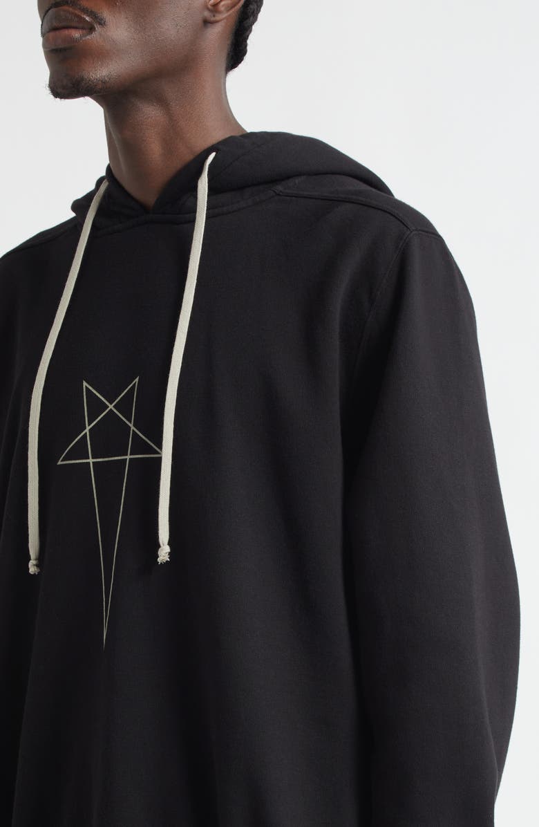 Rick Owens DRKSHDW Oversize Graphic Hoodie, Alternate, color, Black/ Pearl