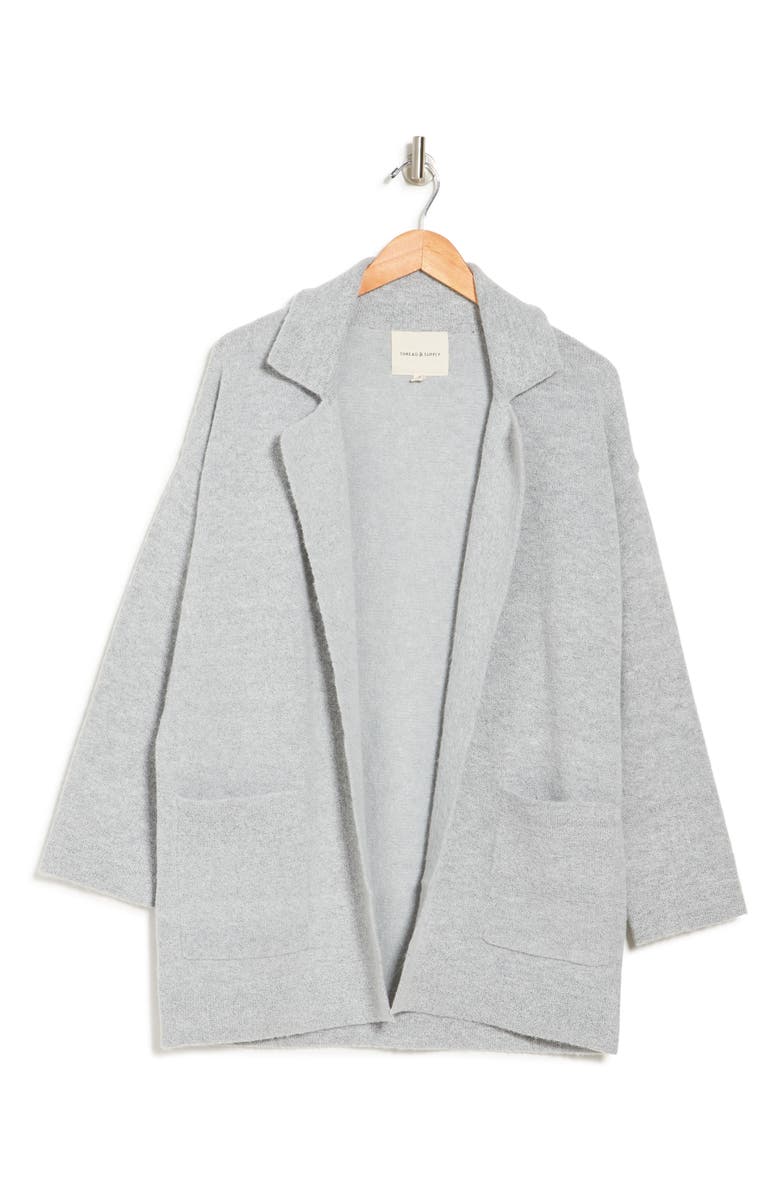 Thread & Supply Open Front Cardigan Coat, Alternate, color, Grey