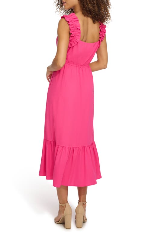 Kensie Ruffle Sleeveless Fit & Flare Midi Dress