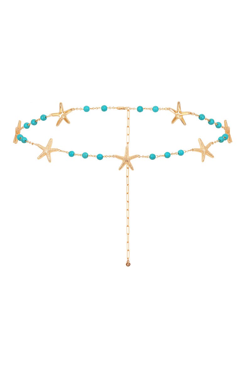 Starfish & Turquoise Belly Chain, Main, color, TURQUOISE