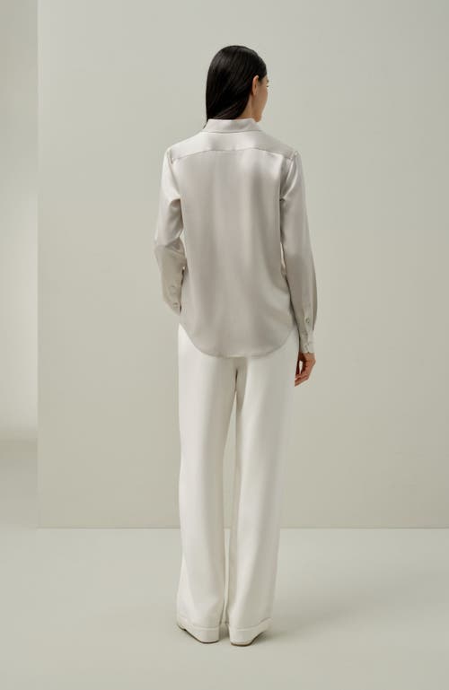 Lilysilk Spread Collar Silk Shirt In Neutral