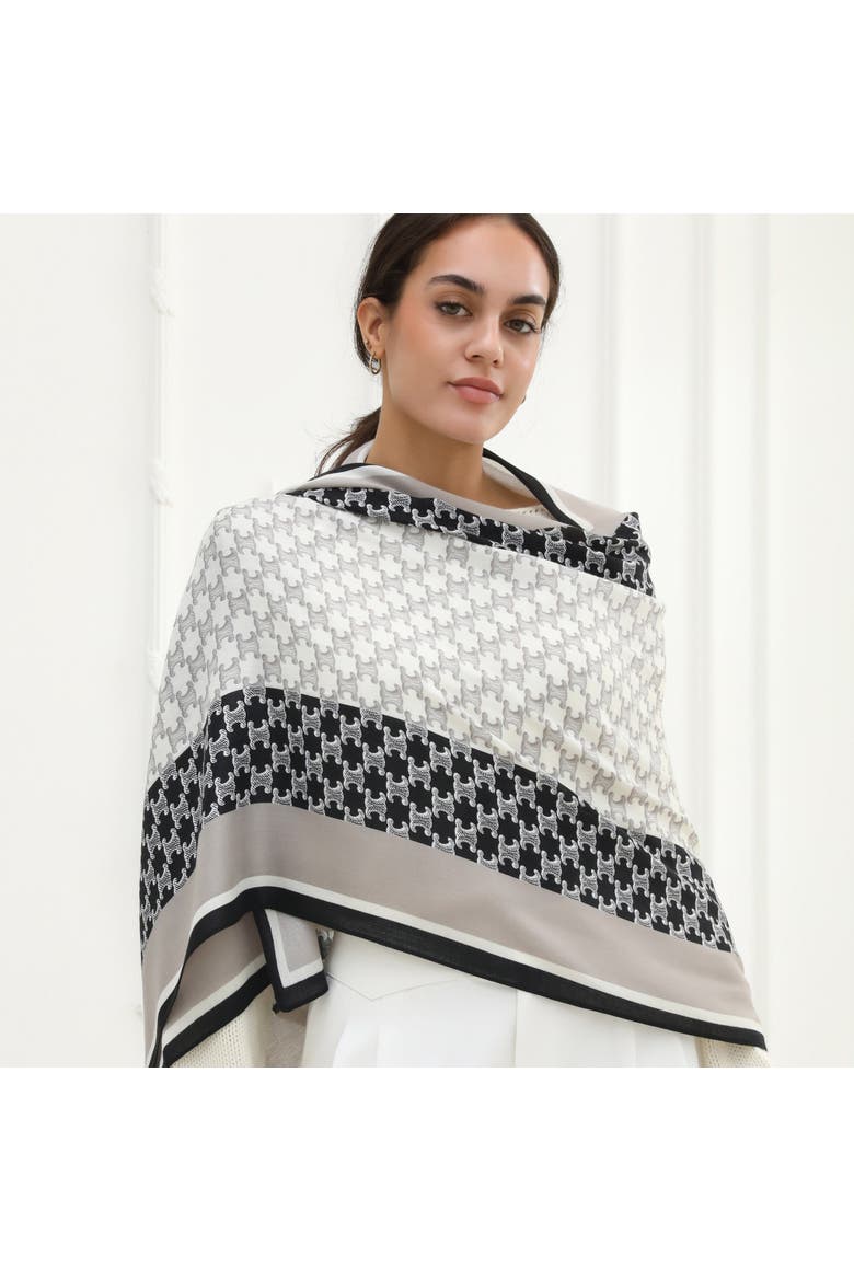 The Poppy Lightweight Scarf, Alternate, color, Monochrome