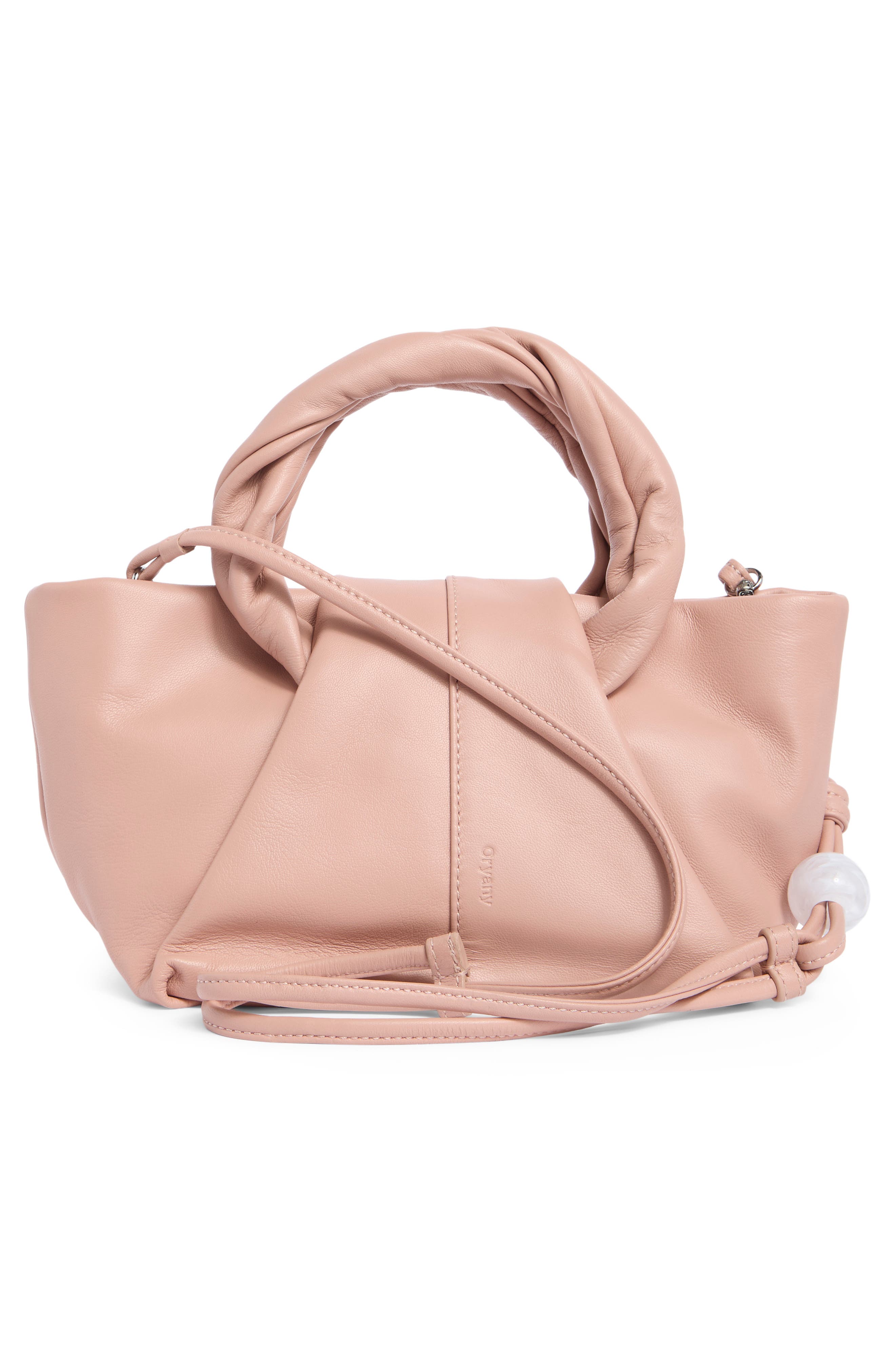 Small Cozy Leather Handbag, Alternate, color, BLUSH