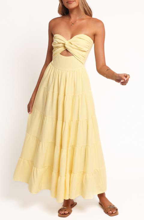 Sitara Tiered Strapless Maxi Dress
