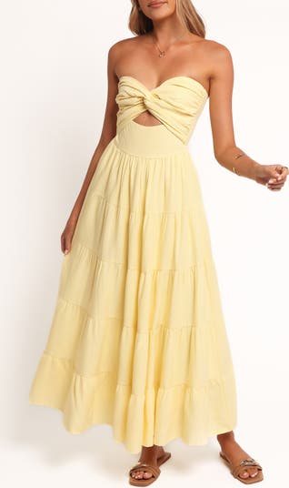 Sitara Tiered Strapless Maxi Dress
