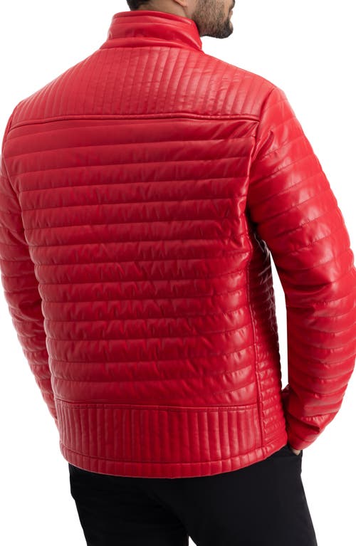 X-ray Xray Faux Fur Lining Quilted Faux Leather Jacket In Red