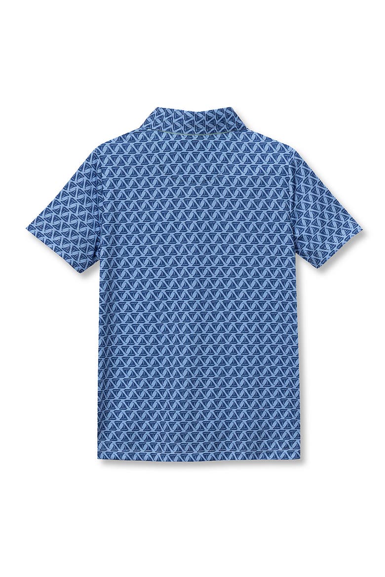 Boys Short Sleeve Performance Polo, Alternate, color, Sailboats/Copen Blue