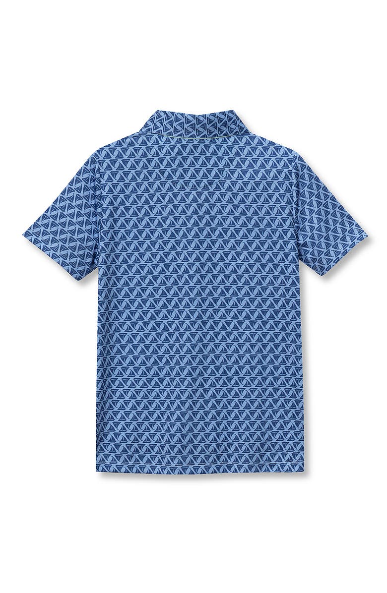 Lands' End Boys Short Sleeve Performance Polo, Alternate, color, Sailboats/Copen Blue