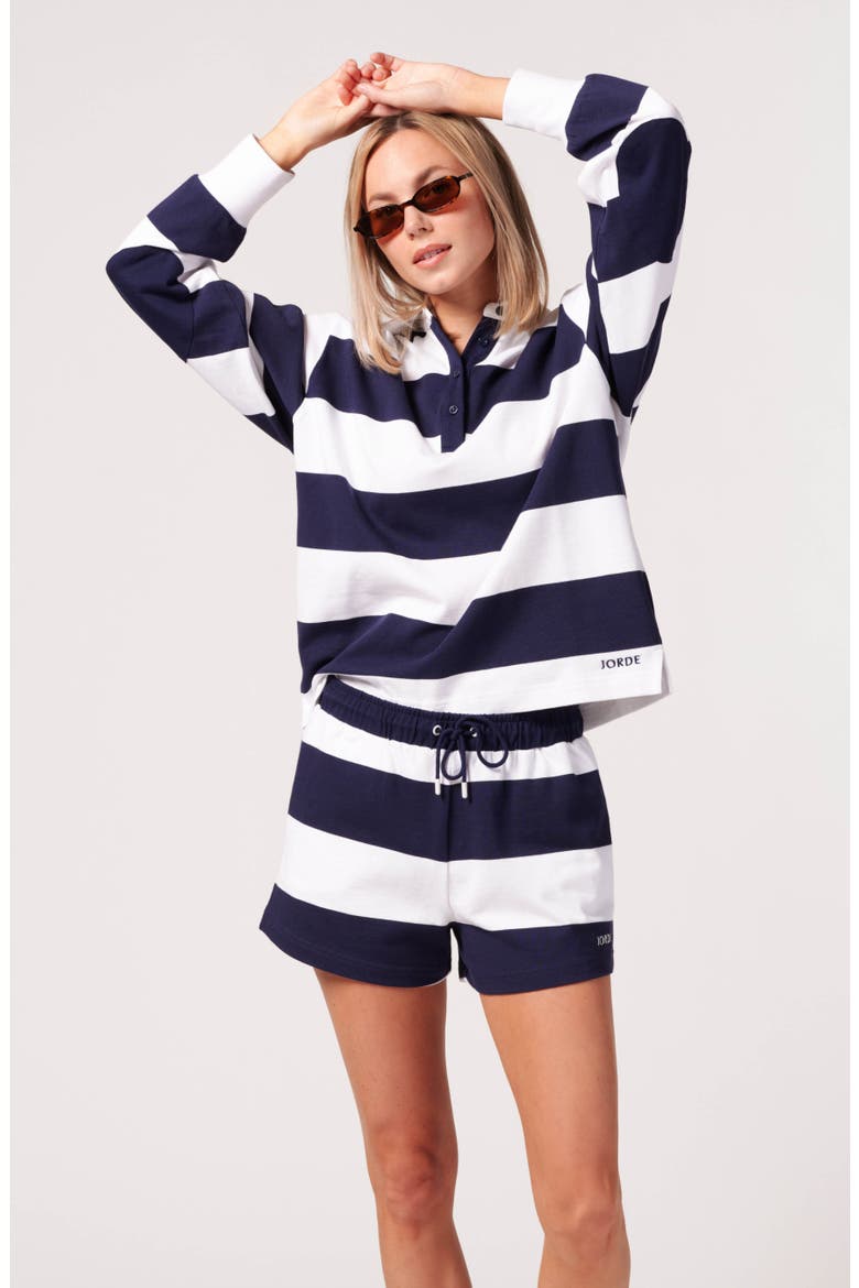 Georgie Rugby Polo, Alternate, color, Sailor Stripe